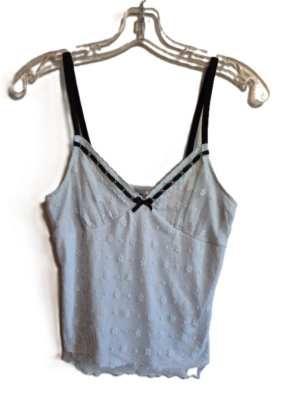 Steve Madden BabyBlue Cami Mesh Y2K Floral Tank